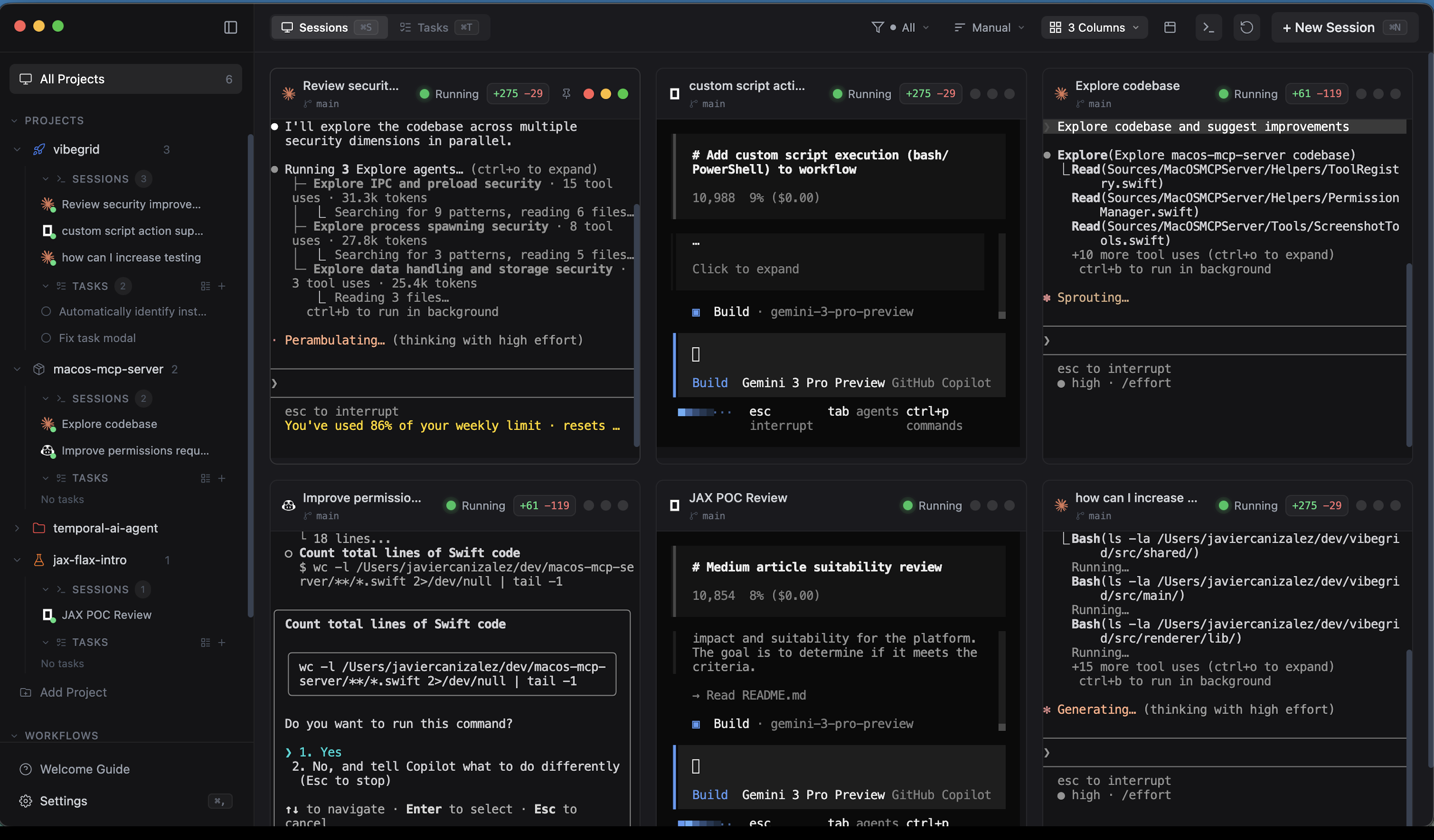 VibeGrid — Multi-agent terminal grid