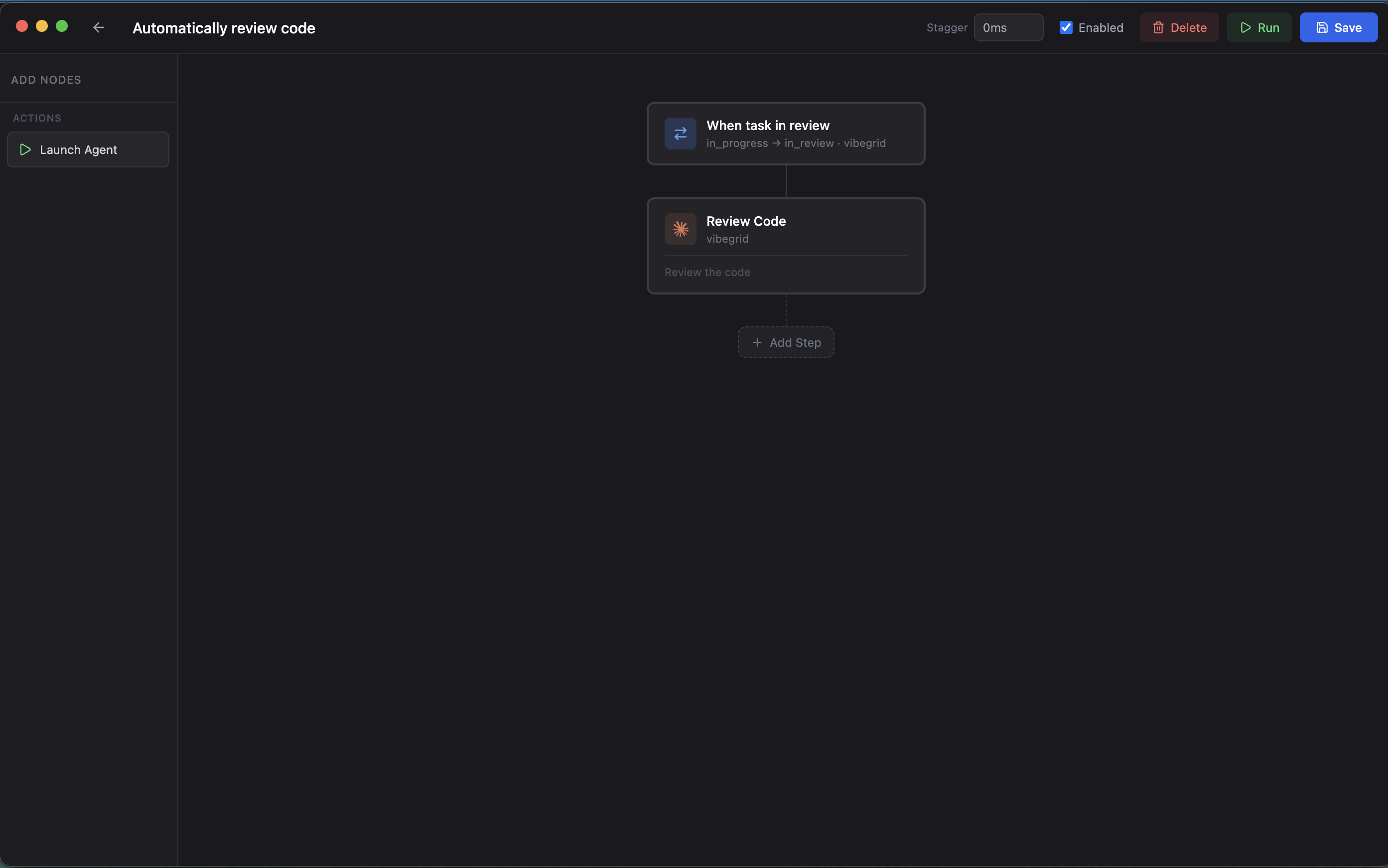 Visual workflow editor